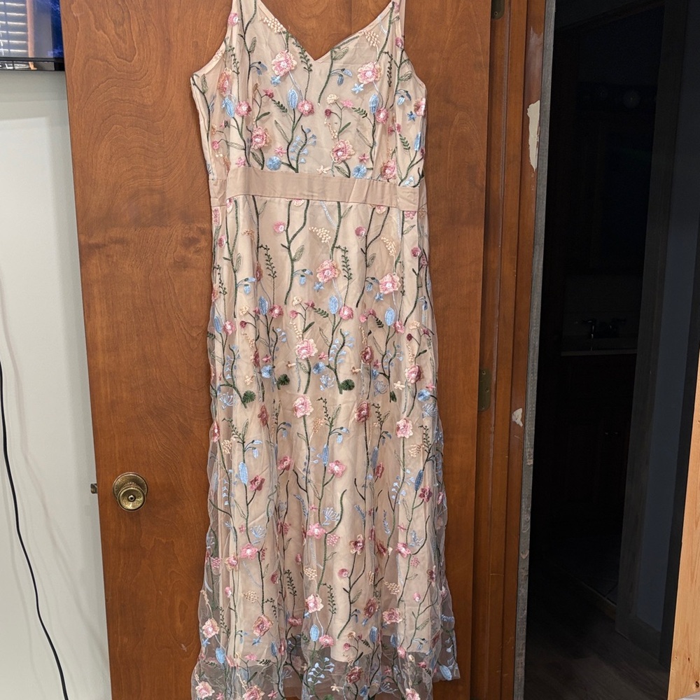 Embroidered Floral Maxi Dress